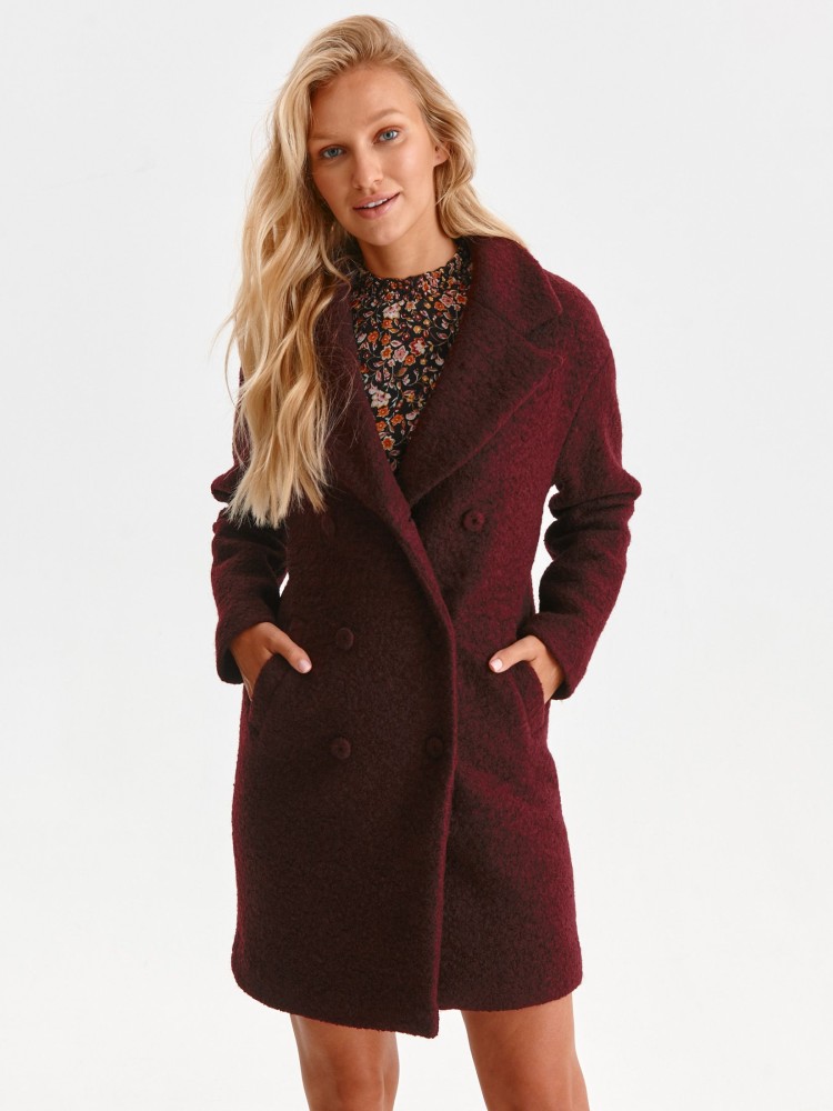 Dwurzędowy płaszcz z wełną