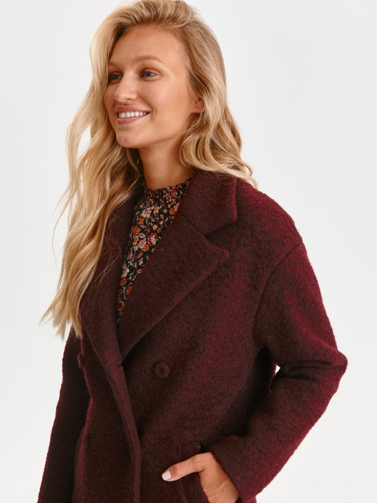 Dwurzędowy płaszcz z wełną