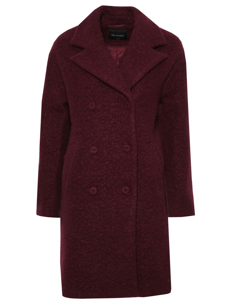 Dwurzędowy płaszcz z wełną