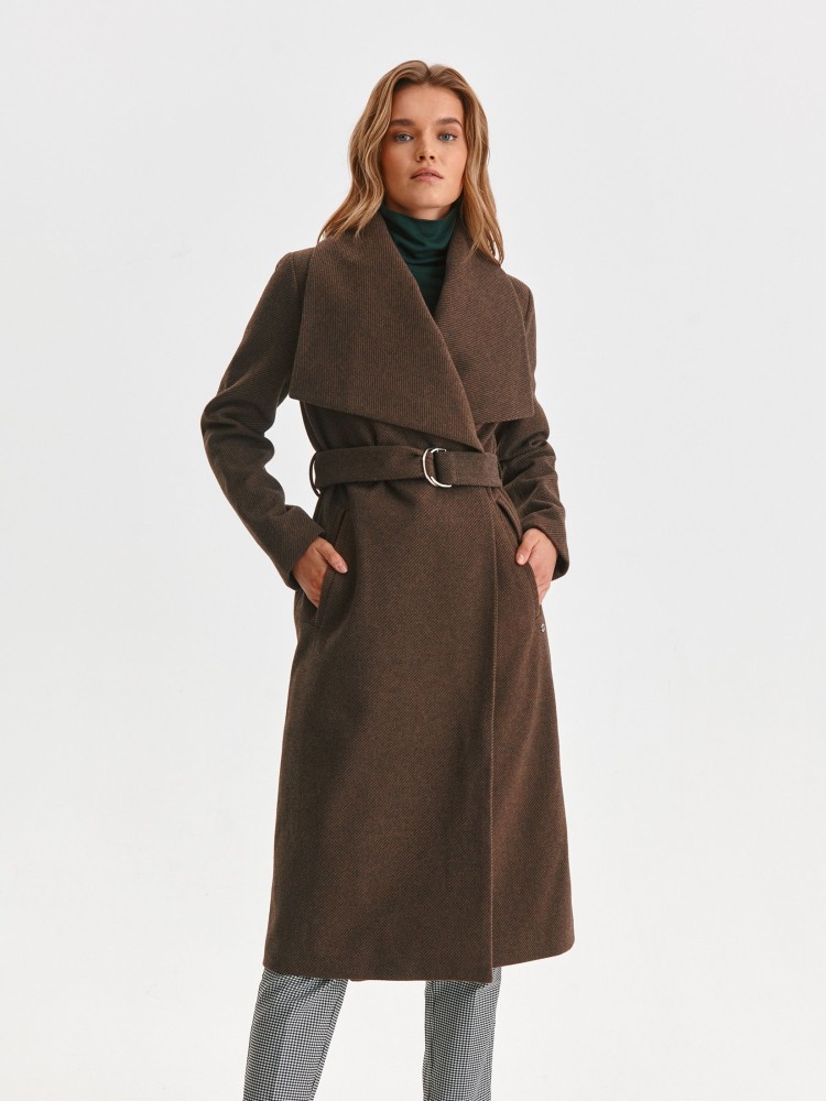 Długi płaszcz z paskiem