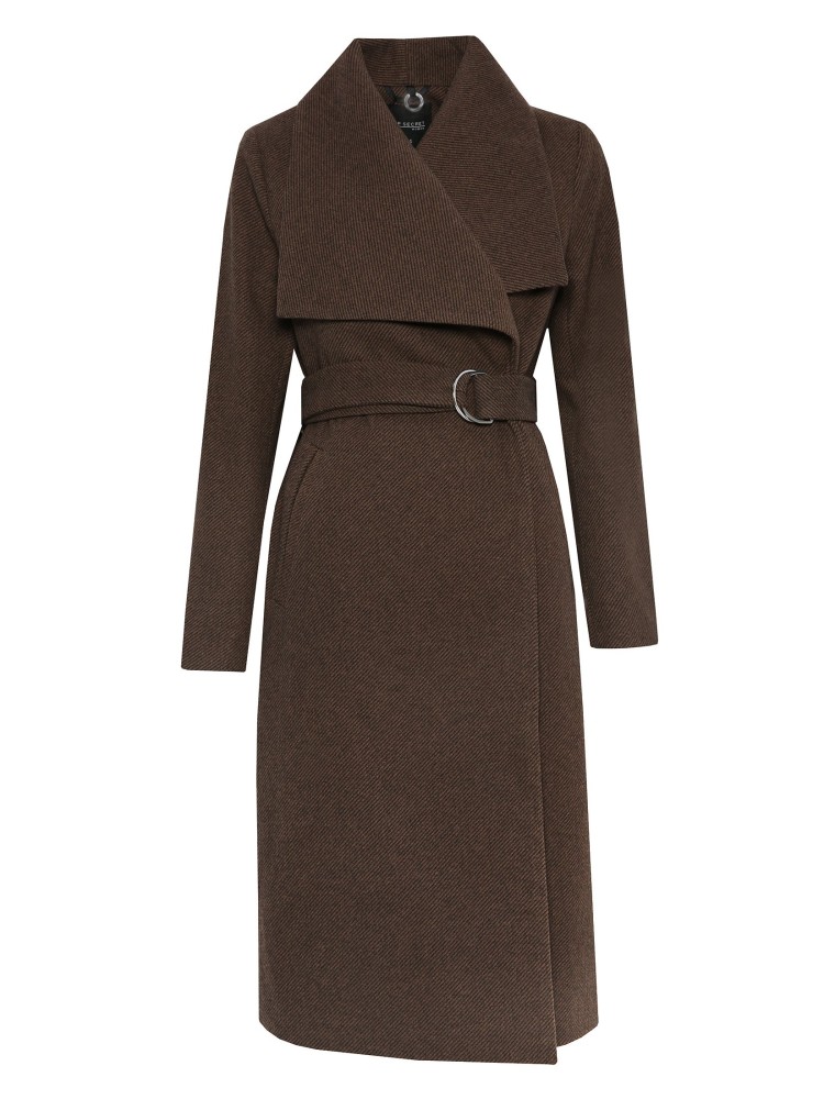 Długi płaszcz z paskiem