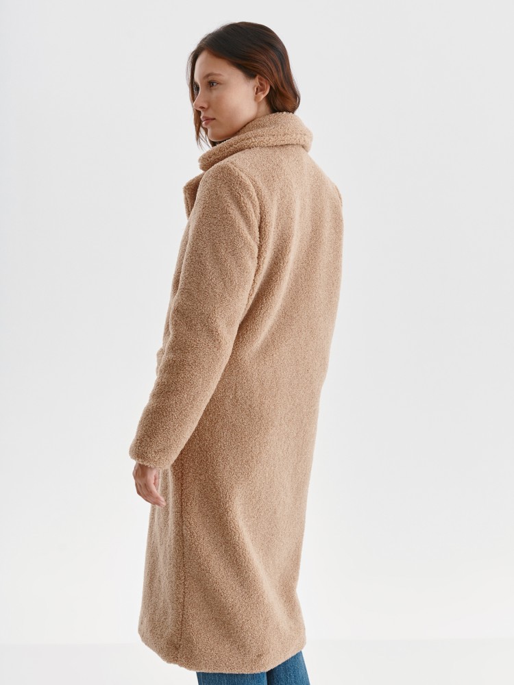 Długi płaszcz z imitacji futra