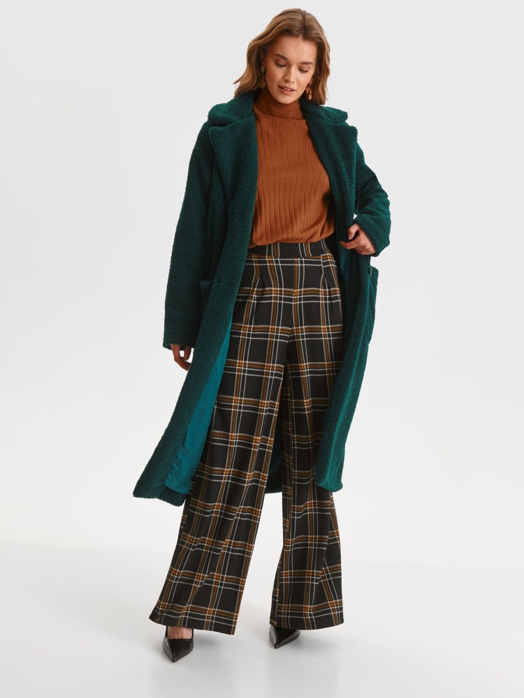 Długi płaszcz z imitacji futra