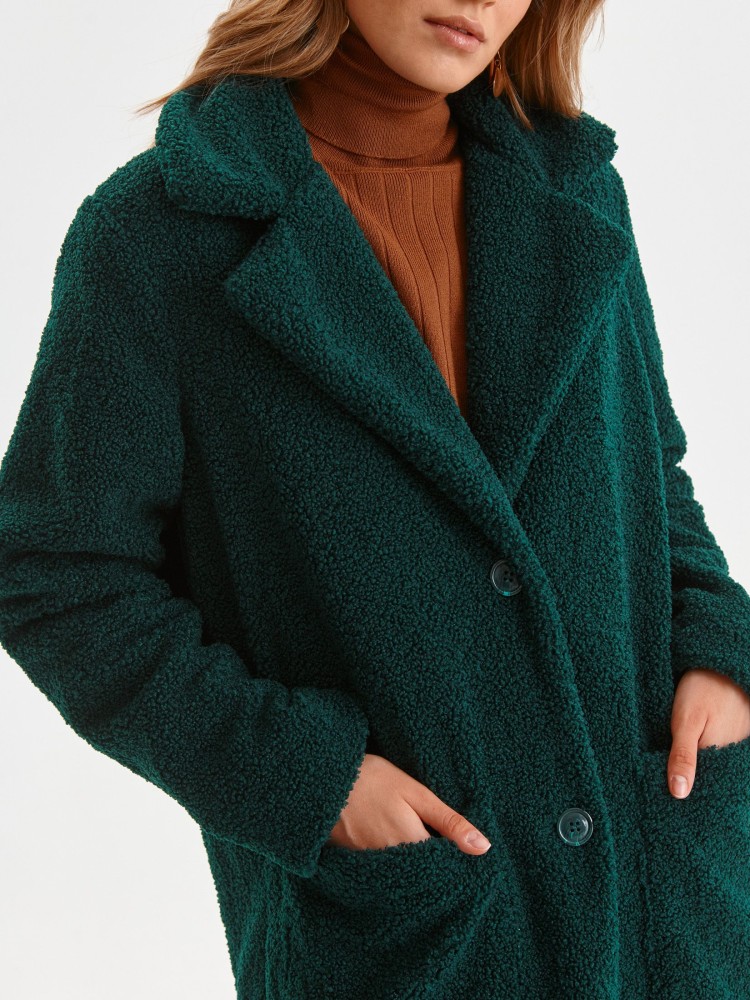 Długi płaszcz z imitacji futra