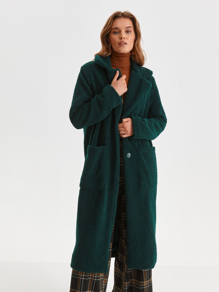 Długi płaszcz z imitacji futra