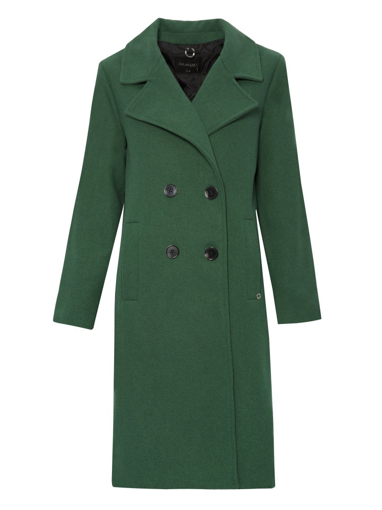 Dwurzędowy płaszcz z wełną