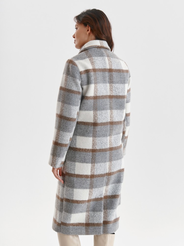 Długi płaszcz w kratę