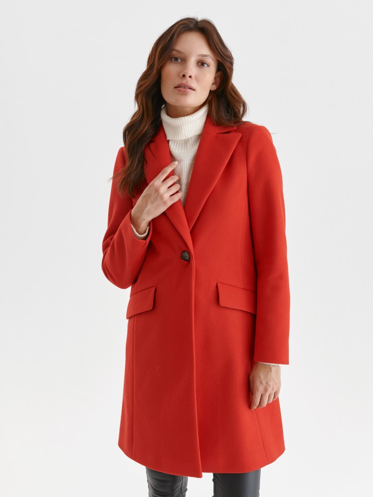 Taliowany płaszcz damski