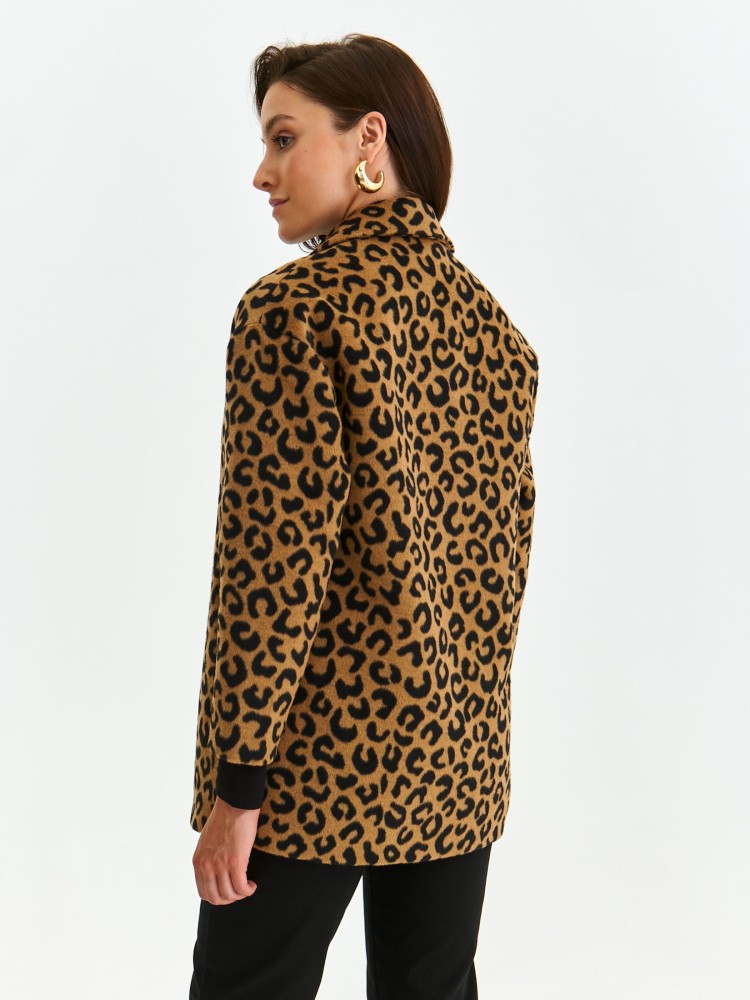 Krótki płaszcz z motywem zwierzęcym