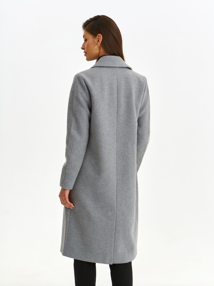 Szary płaszcz dwurzędowy