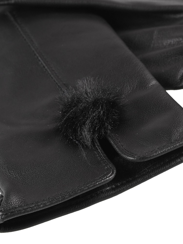 Skórzane rękawiczki z ozdobnym futerkiem