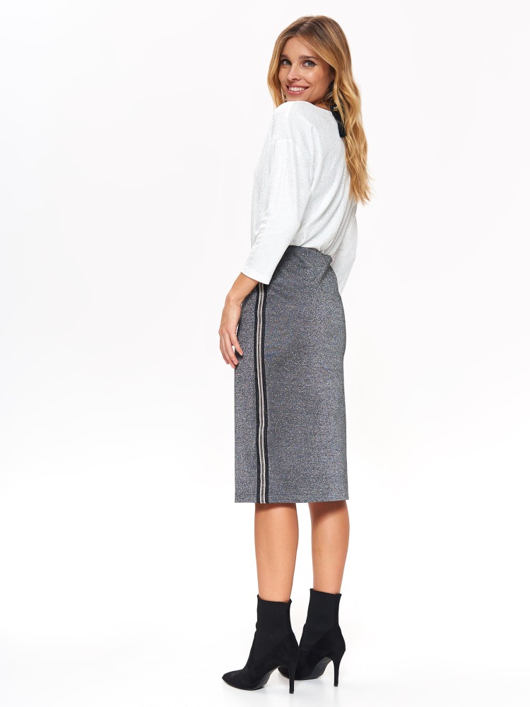 Spódnica ołówkowa z połyskiem, z ozdobnym lampasem