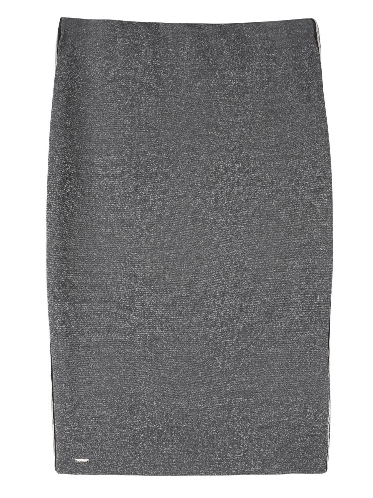 Spódnica ołówkowa z połyskiem, z ozdobnym lampasem