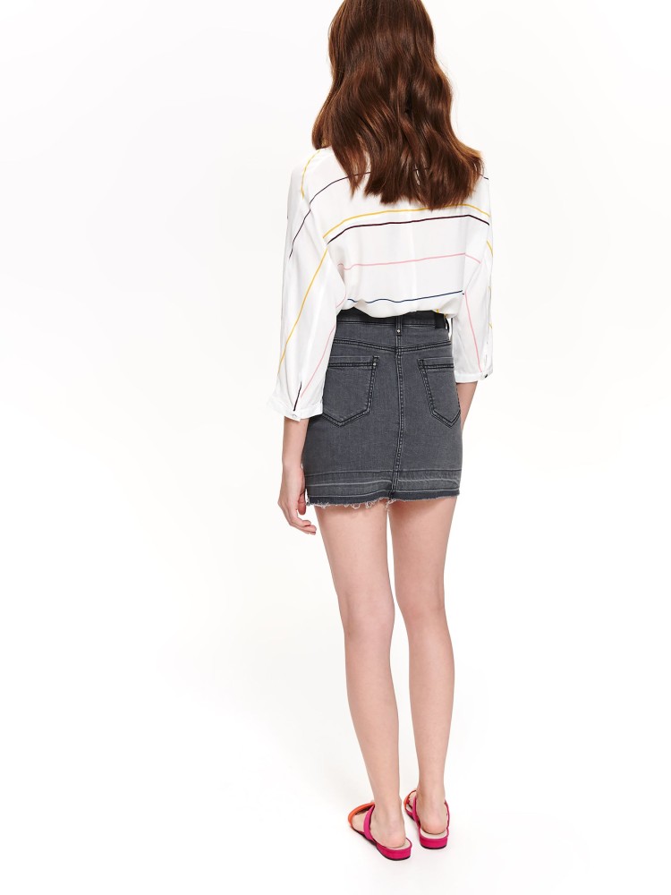 Jeansowa mini spódnica z suwakami