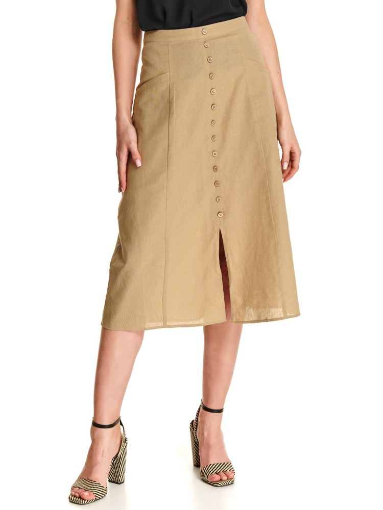 Spódnica trapezowa z ozdobnymi guziczkami