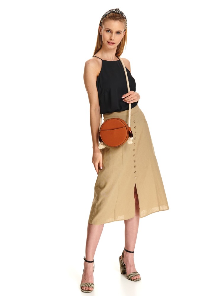 Spódnica trapezowa z ozdobnymi guziczkami