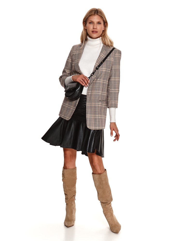 Spódnica ze skóry ekologicznej z falbaną Spódnica ze skóry ekologicznej z falbaną