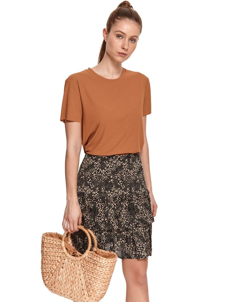 Krótka spódniczka z cienkiej tkaniny z wzorem