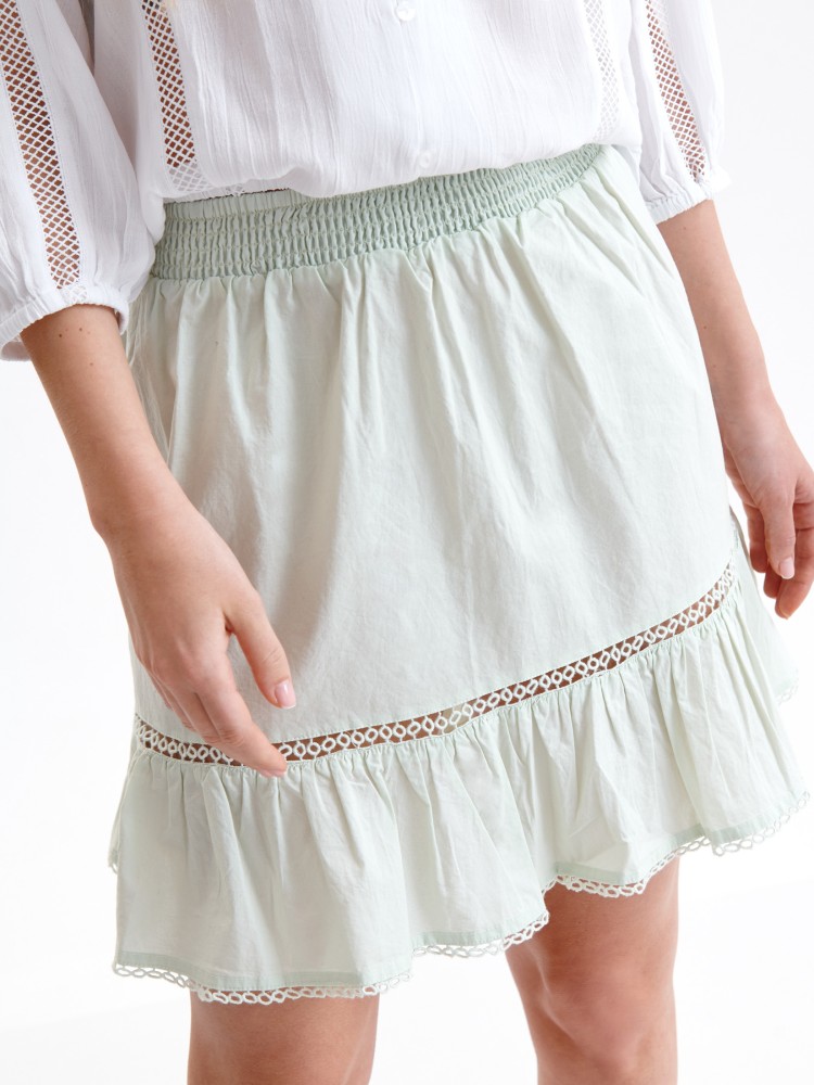 Mini spódniczka z haftem i falbaną