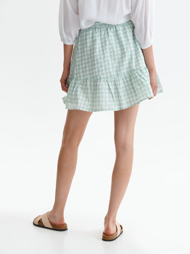 Krótka spódnica z falbaną w kratkę vichy Krótka spódnica z falbaną w kratkę vichy