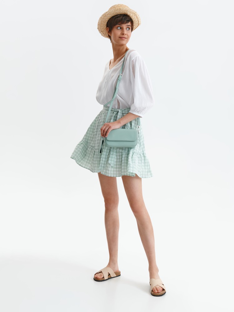 Krótka spódnica z falbaną w kratkę vichy Krótka spódnica z falbaną w kratkę vichy