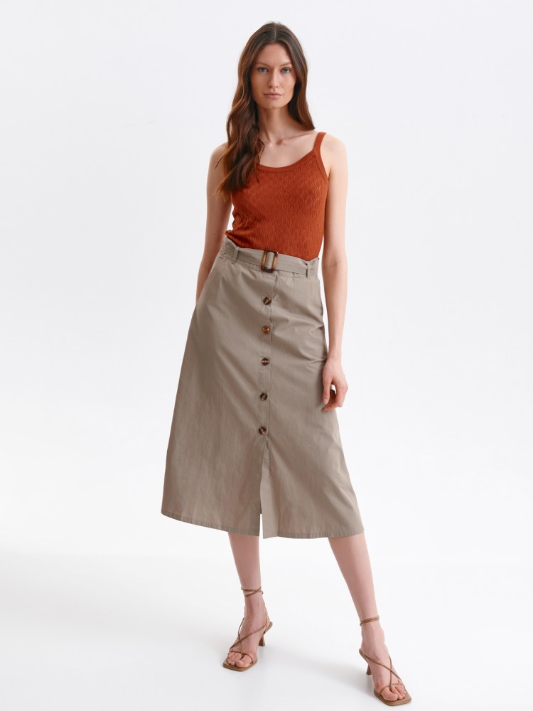 Gładka spódnica midi z guzikami