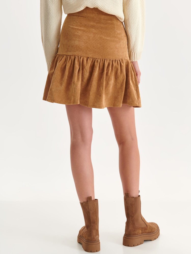 Sztruksowa mini spódnica z falbaną