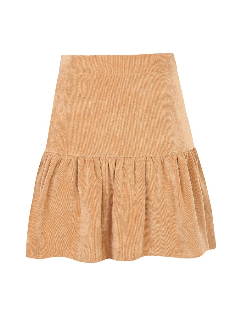 Sztruksowa mini spódnica z falbaną