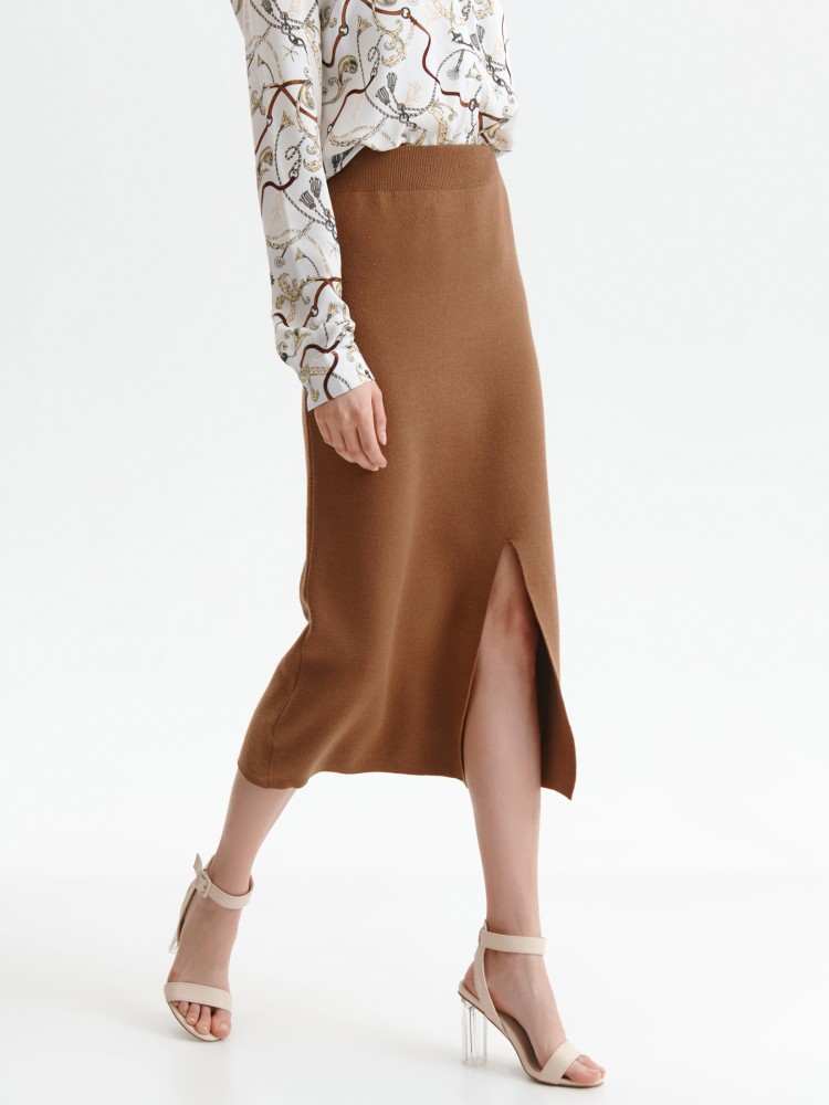 Dzianinowa spódnica midi z rozcięciem