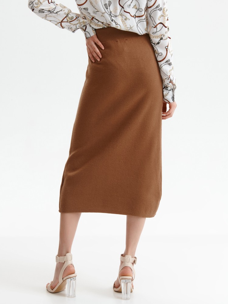 Dzianinowa spódnica midi z rozcięciem