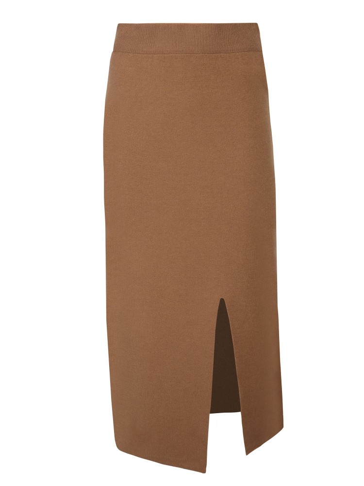 Dzianinowa spódnica midi z rozcięciem