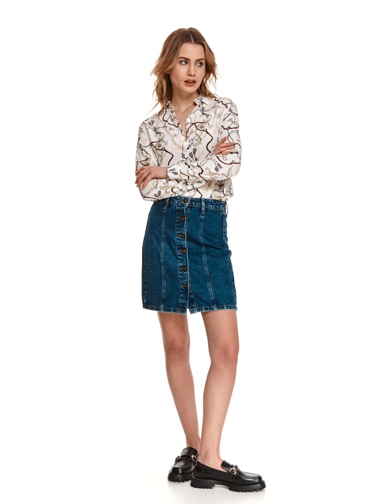 Mini jeansowa spódniczka, trapezowa