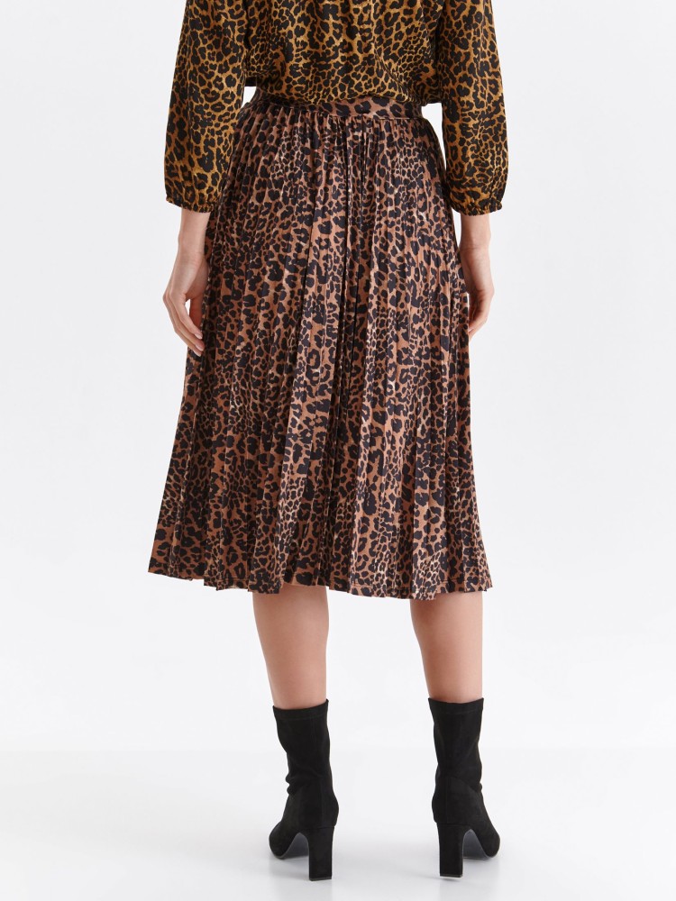 Plisowana spódnica w panterkowy nadruk