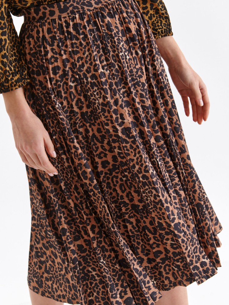 Plisowana spódnica w panterkowy nadruk