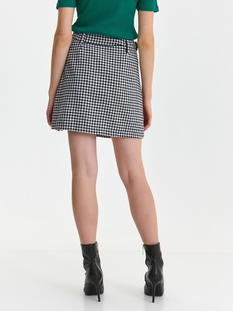 Krótka spódniczka z paskiem w drobną pepitkę Krótka spódniczka z paskiem w drobną pepitkę