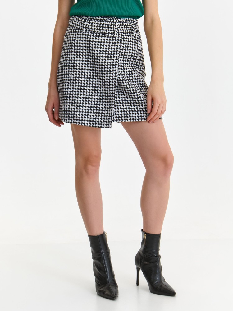 Krótka spódniczka z paskiem w drobną pepitkę Krótka spódniczka z paskiem w drobną pepitkę