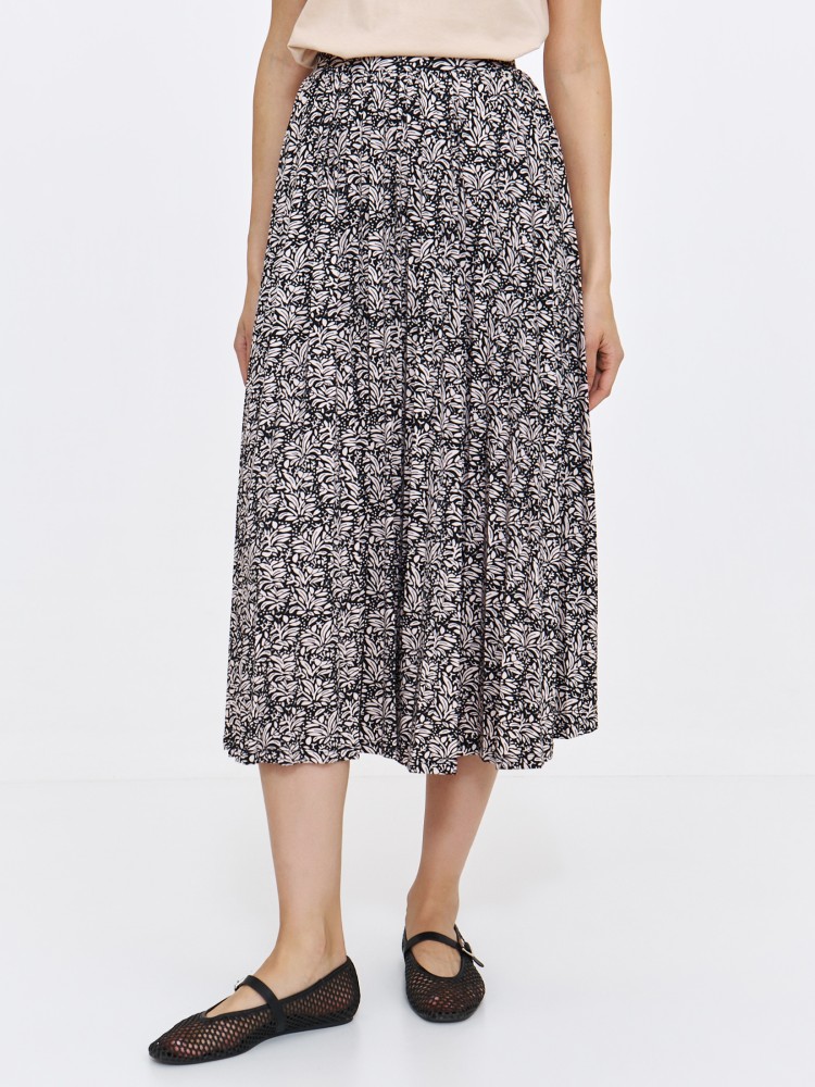 Luźna spódnica midi z wzorem