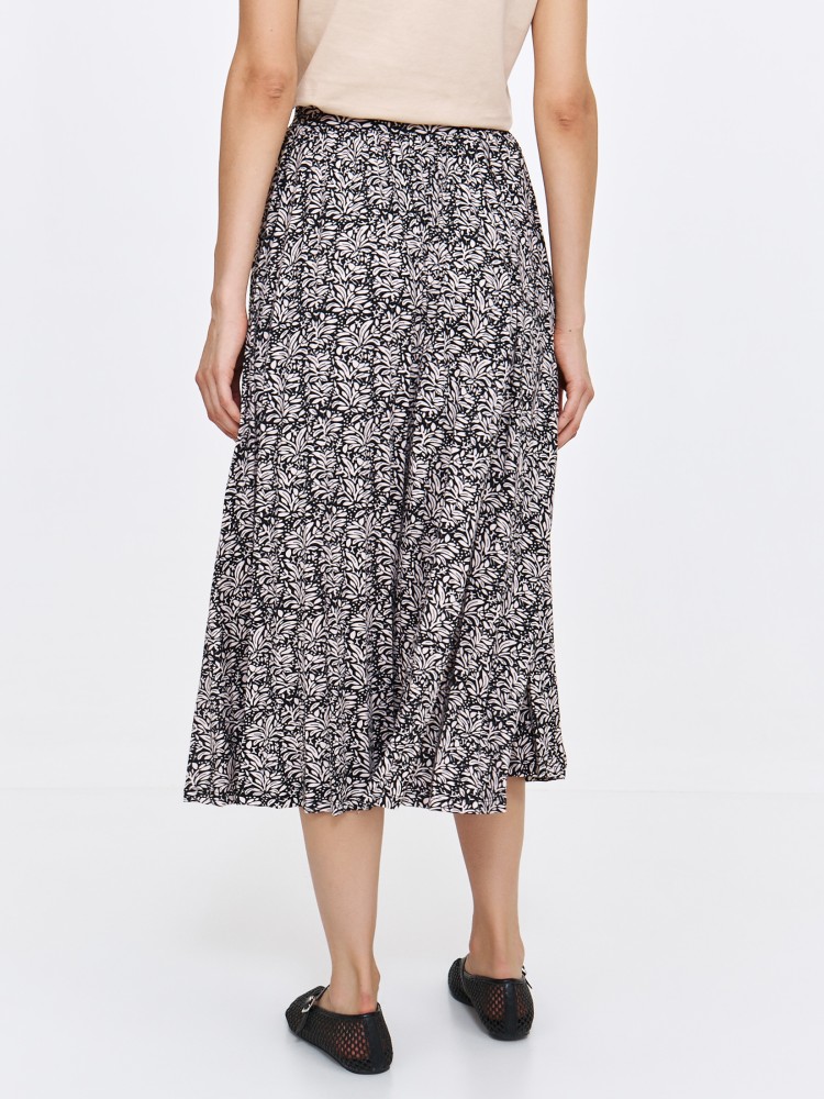 Luźna spódnica midi z wzorem