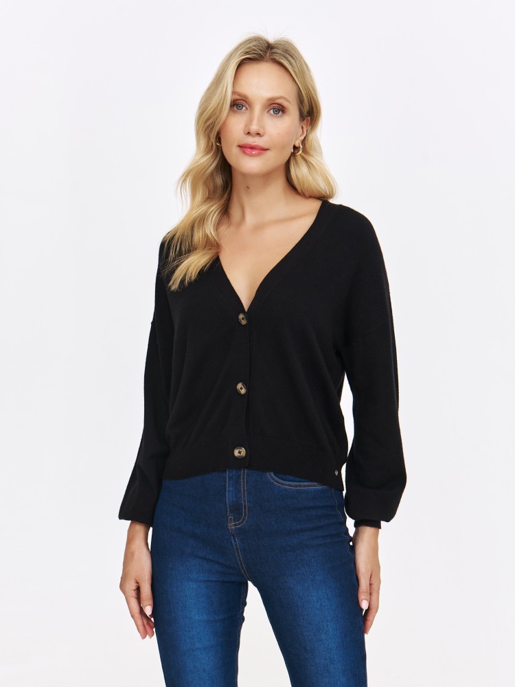 Czarny kardigan na guziki