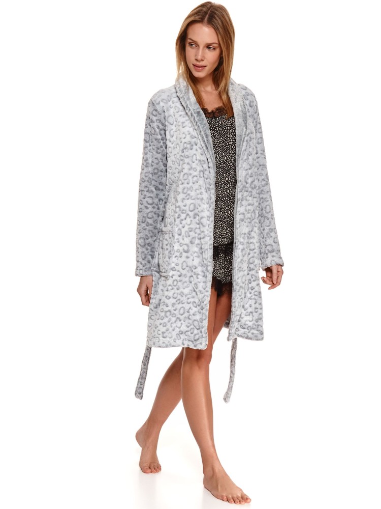 Miękki szlafrok w zwierzęcy nadruk