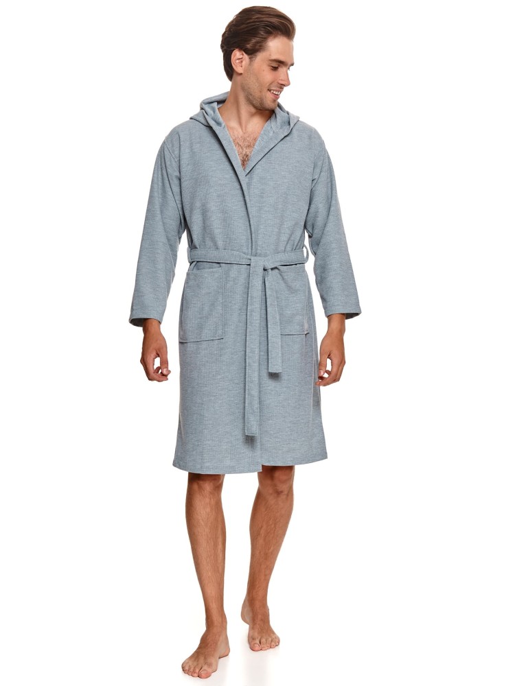 Szlafrok męski ze strukturalnej bawełny