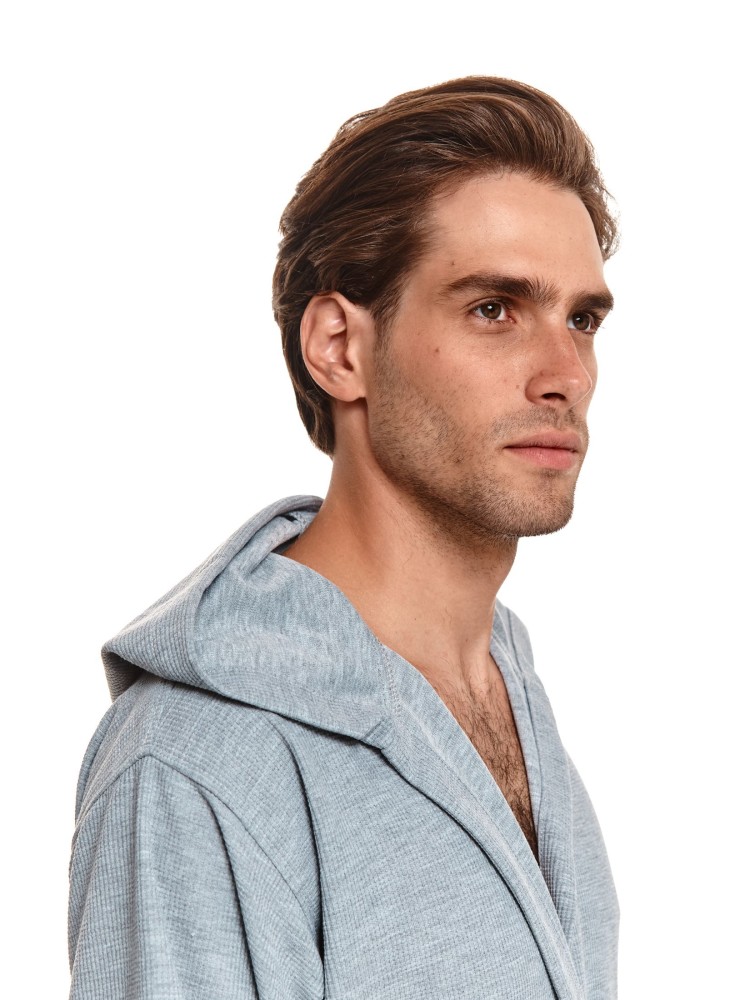 Szlafrok męski ze strukturalnej bawełny