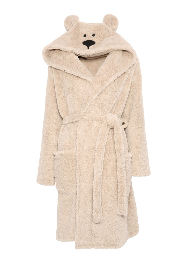 Miękki szlafrok z kapturem i uszami