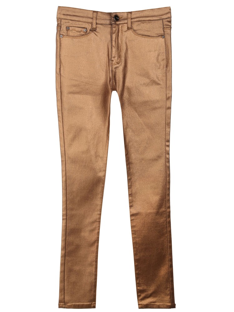 Metaliczne spodnie damskie