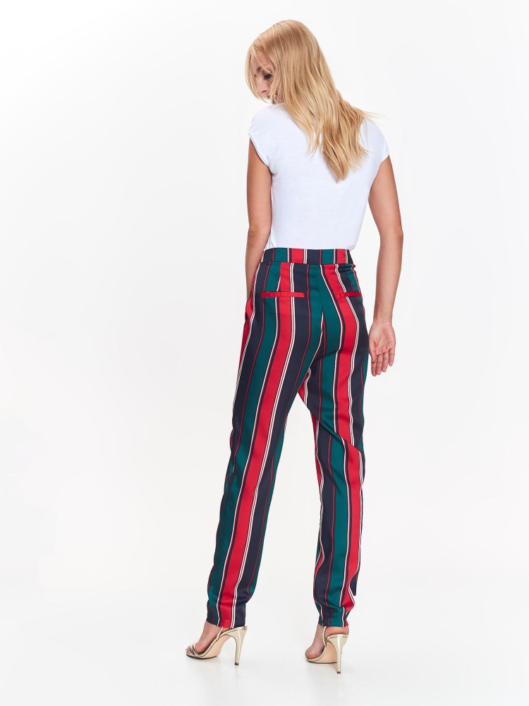 Eleganckie spodnie damskie w modne pasy