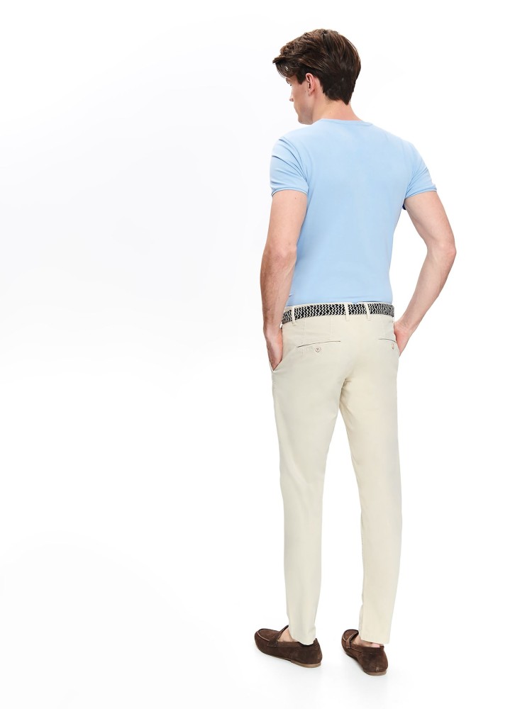 Spodnie chino strukturalne z paskiem