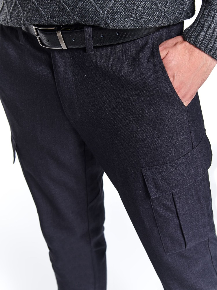 Spodnie cargo z eleganckiej tkaniny