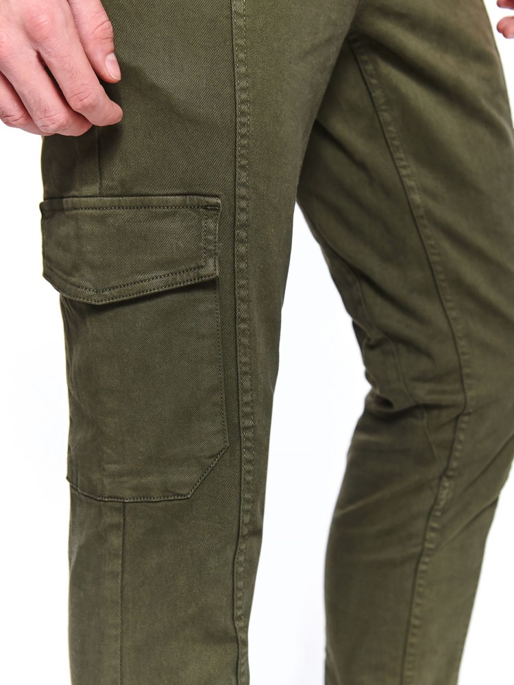 Spodnie cargo z przeszyciami