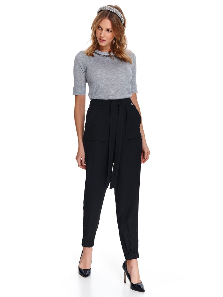 Długie spodnie damskie wiązane w pasie