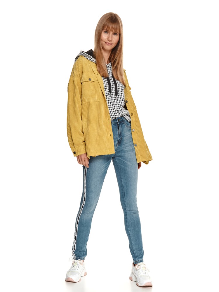 Spodnie jeansowe skinny z ozdobną taśmą Spodnie jeansowe skinny z ozdobną taśmą